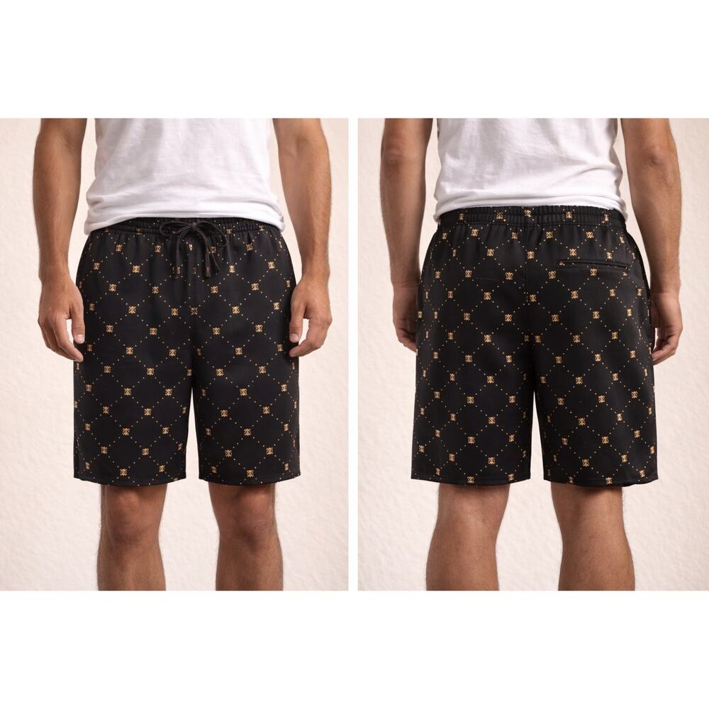 Drill Clothing Co. Black Gold Bee Print Shorts Streetwear – Large - New